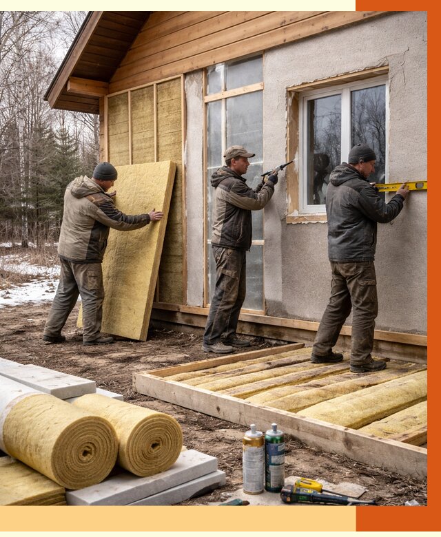 Утепление дачного дома в Южном-Сахалинске от 4907 руб/м2 — недорого | ТепломастерЮжн